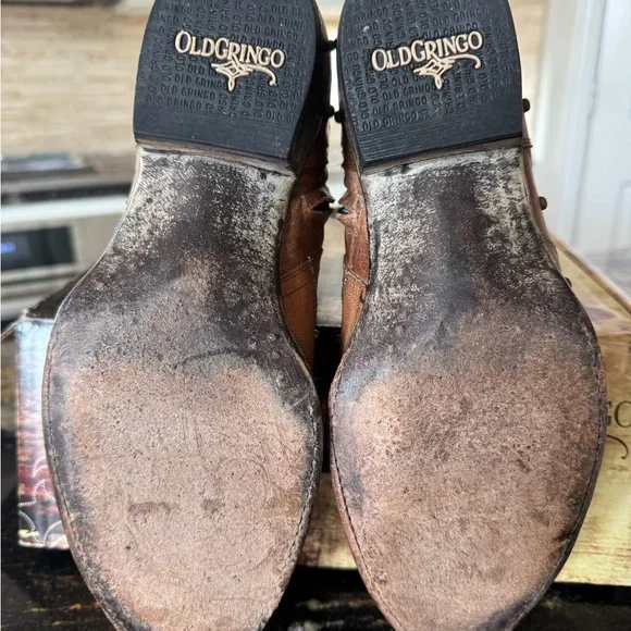 Old Gringo Hosifukami Oryx Tan  Leather Boots with Stud Accents - Picture 12 of 13